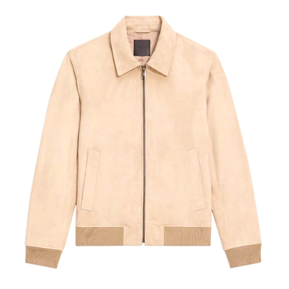 Men’s bomber jacket from Theory / Size: Large / Color: Sand / Material: Suede